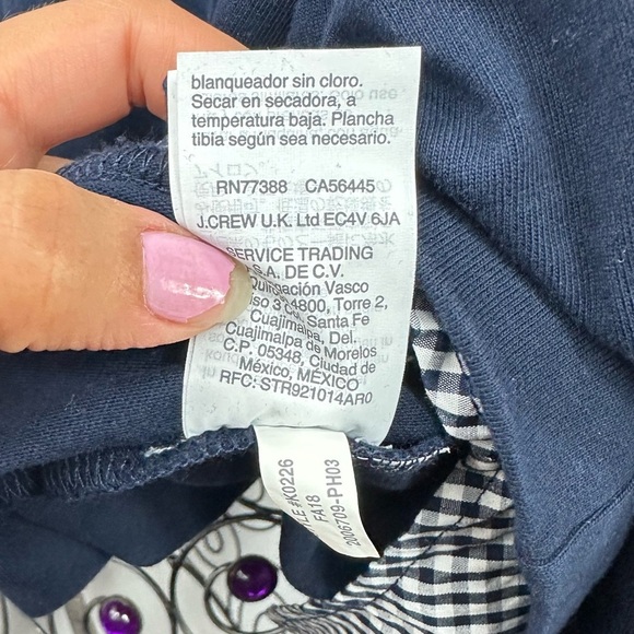 J Crew Mercantile boat neck sweatshirt with gingham layers size L - Picture 9 of 9